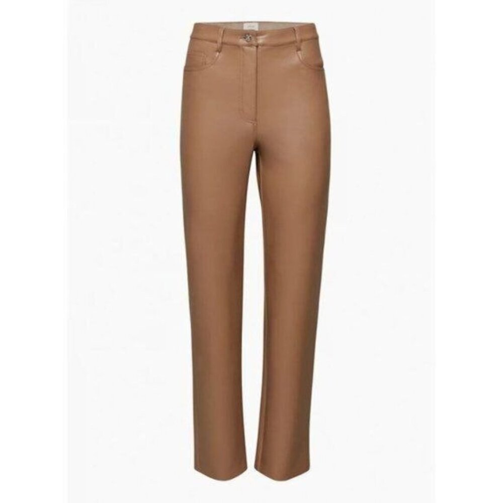 Aritzia Wilfred  The Melina Straight Vegan Leather Pants 2 Constant Caramel